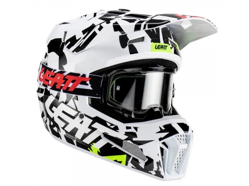 Шолом LEATT Helmet Moto 3.5 + Goggle [Zebra]